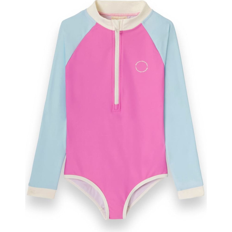 Kietla ICONIC swimsuit with UPF 50+ sun protection fabric and UV sensor, for ages 6-8, Pink Blue