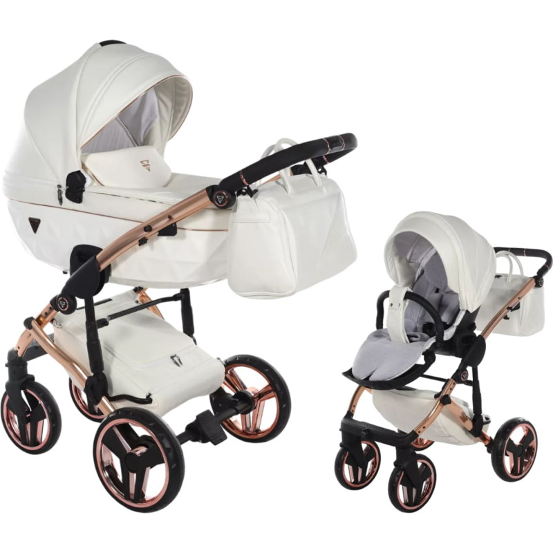 Junama Universal stroller 2 in 1 Fluo Line v3 indyvidual - 16 White/cooper