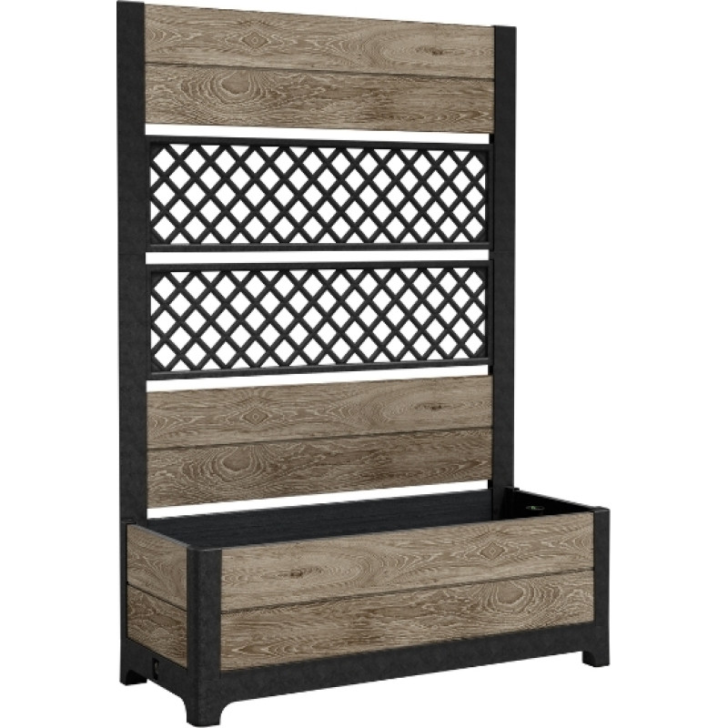 Keter Deco Tulip tinklinis vazonas 110 L, 2 rombų, uosio medienos atspalvis
