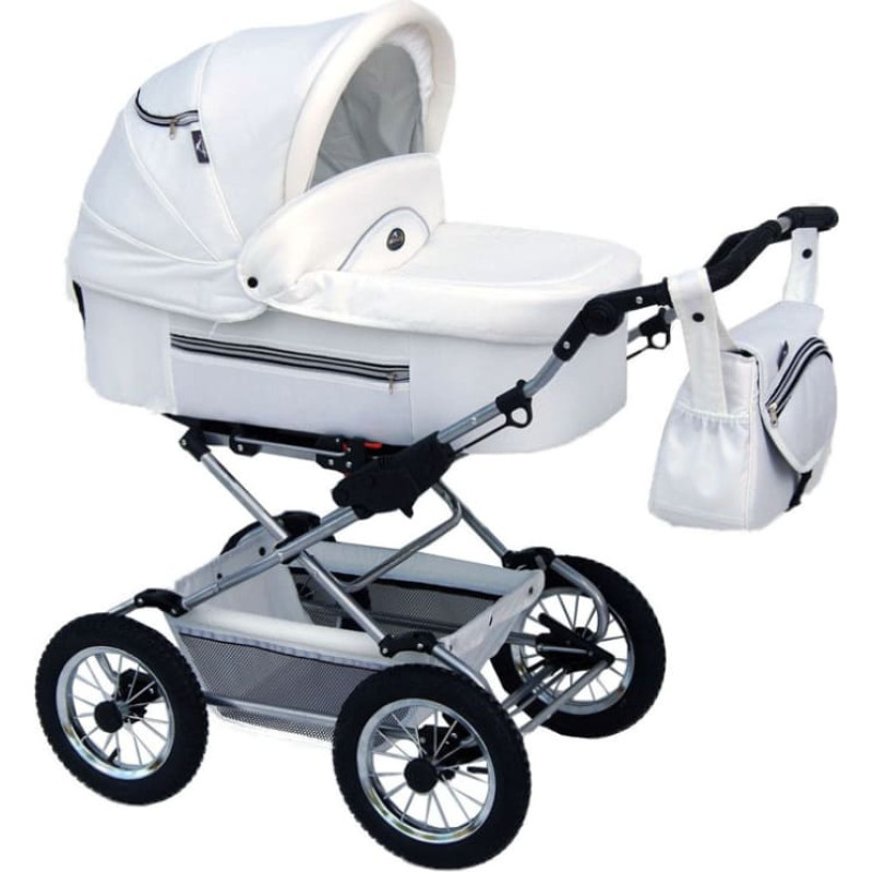 Baby Fashion FANARI Universal stroller 2in1, 101 White (white piping)