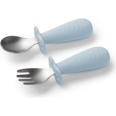 Babyono stainless steel spoon and fork blue 1665/01