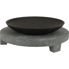 Apvali laužavietė su granito pagrindu, 69,8 × 69,8 × 23,8 cm