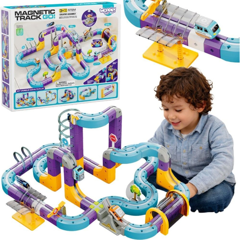 Woopie Magnetic Train Track Construction Set with Attraction Effect 126 pcs.