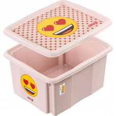 Keeeper Kaste ar vāku 24L Karolina &ldquo;Emoji Hearts&rdquo; 42,5x35,5x22,5cm rozā