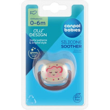 Canpol 22/500_pin new Smoczek uspokajający silikonowy anatomiczny 0-6m-cy NIGHT DREAMS różowy