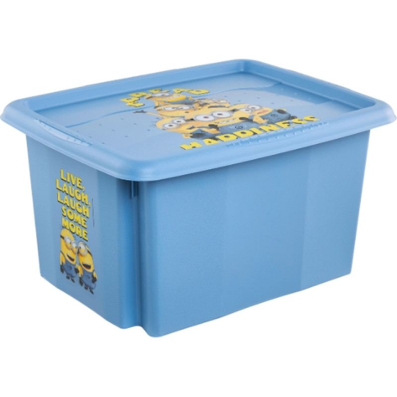 Keeeper Kaste ar vāku 15L Karolina &ldquo;Minions Happiness&rdquo; 38x29,5x20,5cm gai&scaron;i zila