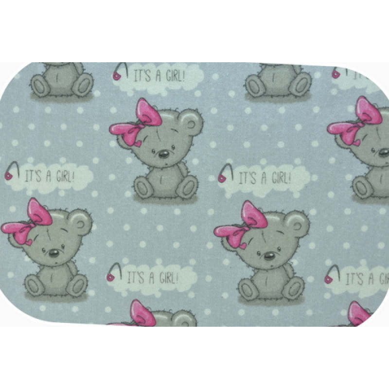 Ega Kids Diaper - 594- FLANNEL PRINT - EGA -  GIRL - GREY- size 70x80 cm