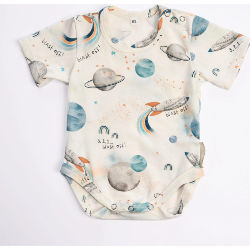 Baby In World BABY 01214 Body niemowlęce kr rękaw Kosmos ecru 80/86