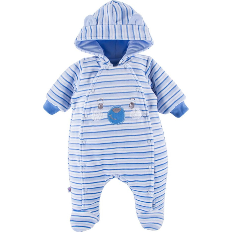 Ubranka EWA 758545 RUN&FUN Pajac welurowy ociepl. niebieski 56