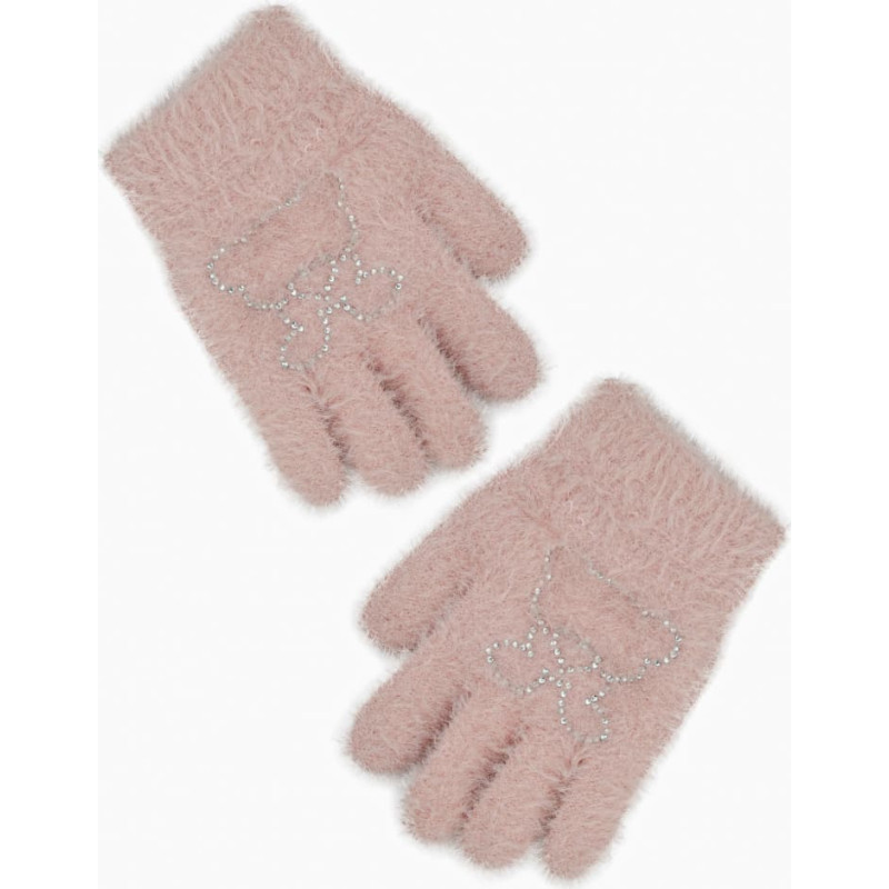 Noviti RZ061-G-01 Rękawiczki dziewczęce 5P puszyste pojedyncze cekiny 14