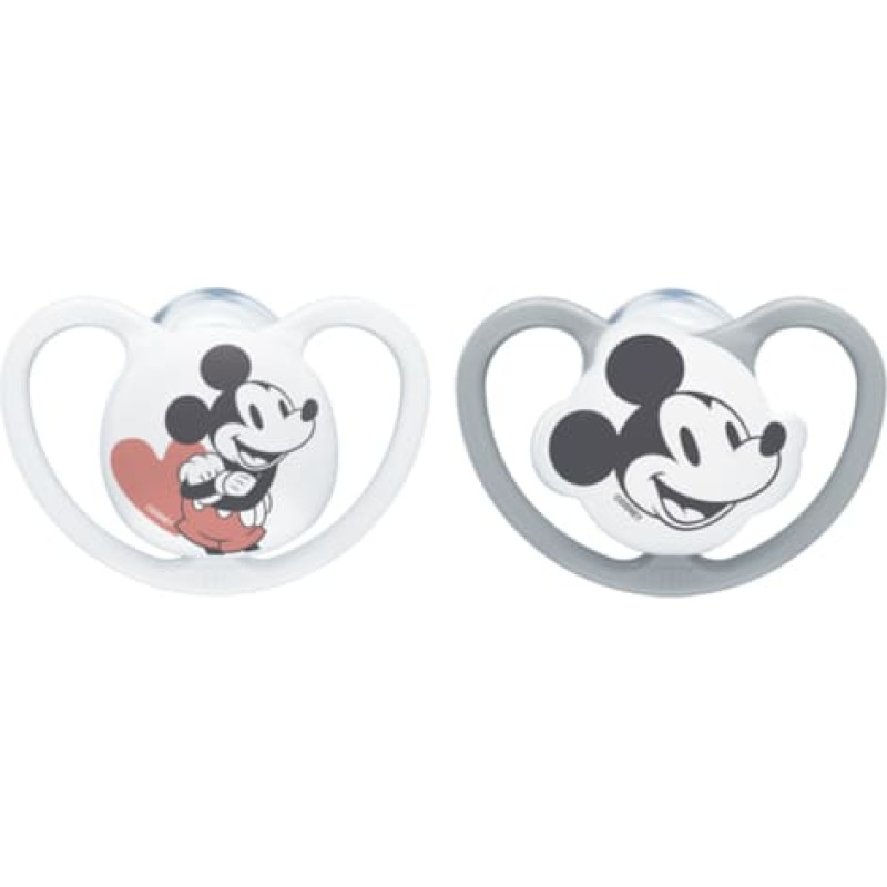 NUK 176286 Smoczek 6-18 uspokajający silikonowy SPACE MYSZKA MIKI 2szt