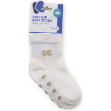 Baby socks with embossed bottom White 1-2y