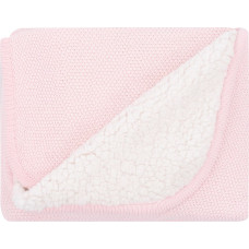 Knitted sherpa cotton blanket Dream Big Pink