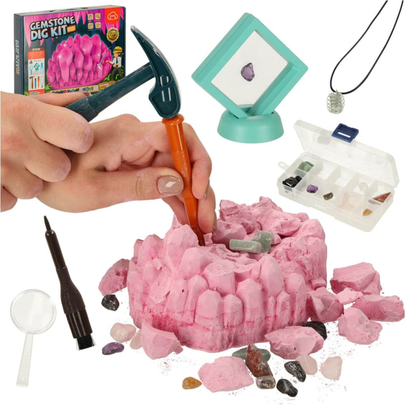 Arheoloģija komplekts akmens minerāli 9 el.