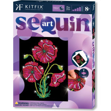 Kitfix DIY „Sequin Art“ violetinis rinkinys „Aguonos“