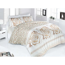 BEDDING SET VALENTINI ROSE CREAM 160X200+2X70X80 SATIN COTTON