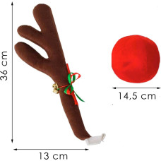 Springos Kalėdinė dekoracija automobiliui, elnio ragai ir nosis Springos CA1289