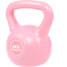 Springos Kettlebell hantelis ABS Springos FA1059 6kg, rožinis svoris