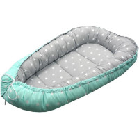 Mamotato Ankras  baby nest cocoon double sided small stars grey mint