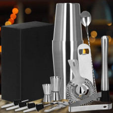 Springos Barmeno rinkinys plaktuvas tin tin Springos KI0016 14 vnt. sidabrinis