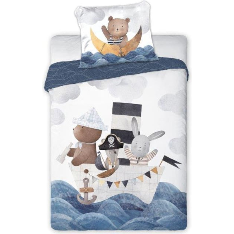 POŚCIEL KPL.PRZYTULAKI/CUDDLES 025 ŁÓDKA 100X135+40X60 BAW.