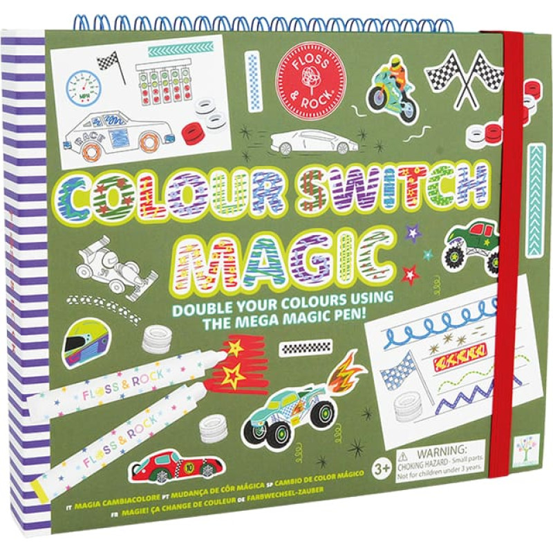 Floss & Rock Spalvinimo knygelė su magi&scaron;kais flomasteriais, Ma&scaron;inos