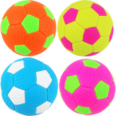 Spalvotas futbolo kamuolys su lopais (raštuotas)