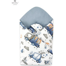 Miminu KIECZMERSKI Rożek standard 75x75 cm MIMINU DESIGN Samochodziki niebieskie bawełna 100%