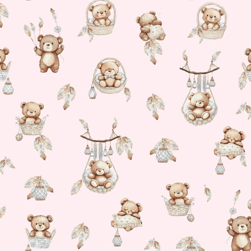 Ankras Bumpper - 360 cm - BEAR in BASKET - PINK