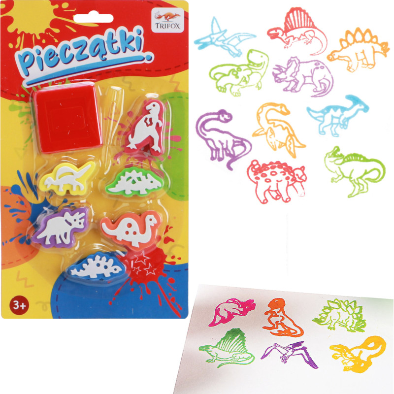 PIECZĄTKI DINOZAURY 6 SZTUK