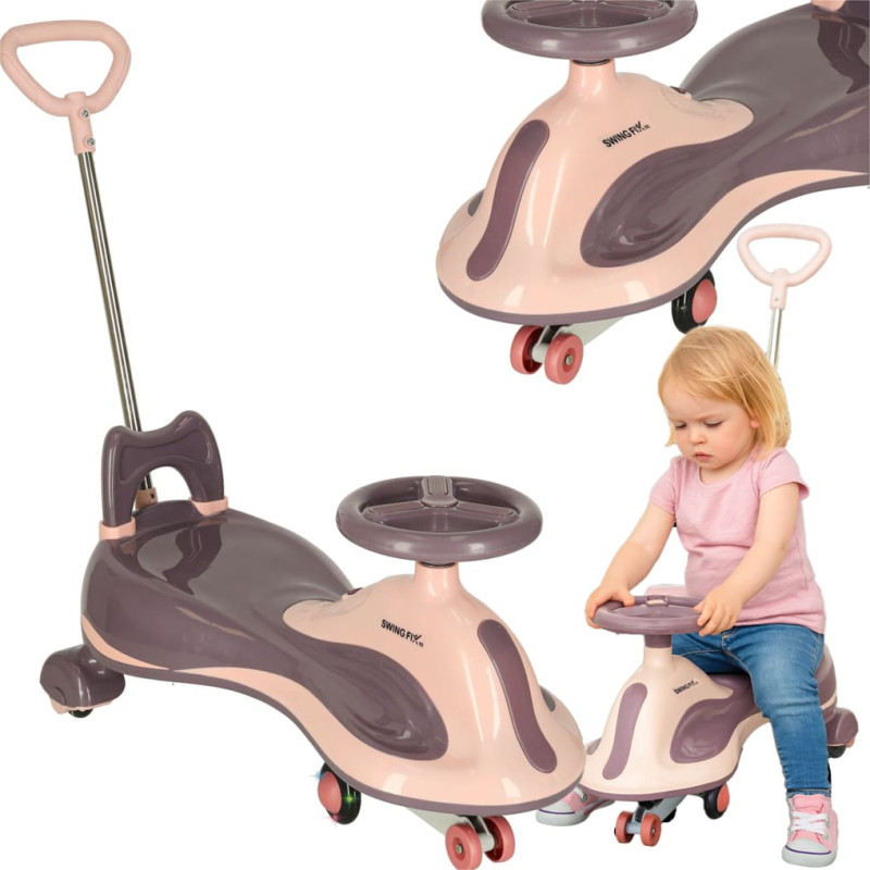 LED Swing FIX S2 gravitācijas skrejritenis ar rokturi purpursarkans max 100kg