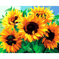 Flamingo Line Painting by the numbers - 45896 - SUNFLOWERS - size 40x50 cm