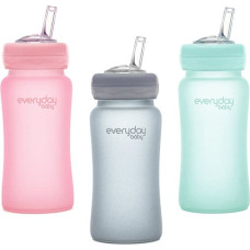 Everyday Baby Stikla pudelīte ar caurulīti, silikona pārklājums 240 ml