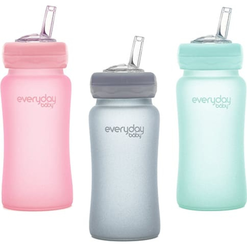Everyday Baby Stikla pudelīte ar caurulīti, silikona pārklājums 240 ml