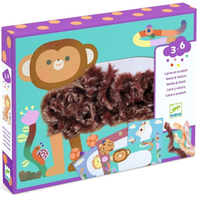 Djeco Koliažai su vilna ir Velcro&reg; - Pūkuoti draugai