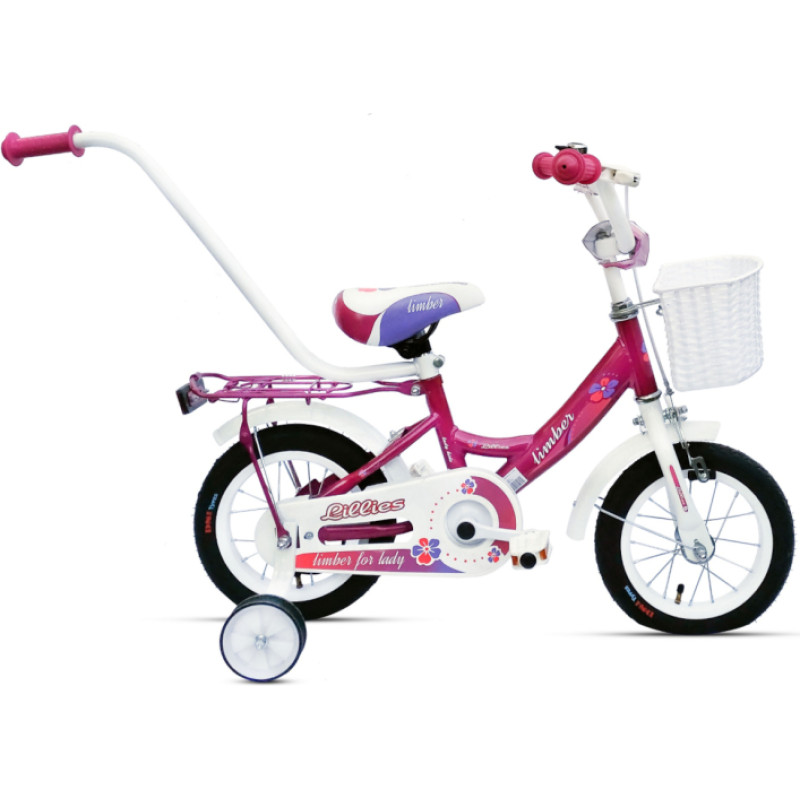 Vaikiškas dviratis Romet Limber Girl 12", rožinis-baltas