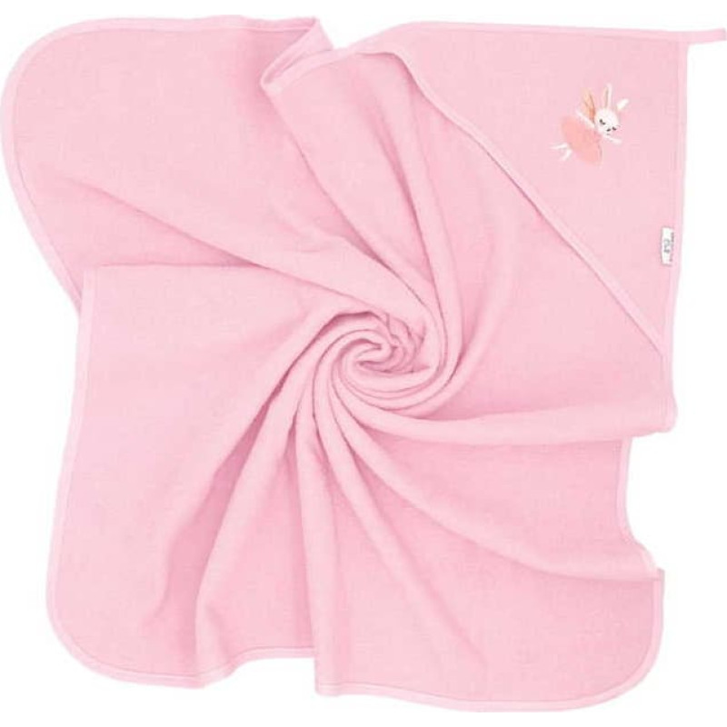 BOCIOLAND 2216 rankšluostis su gobtuvu 80×80 cm — „Zuikutis“, rožinis, BL221