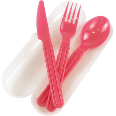 Gio`style Galda piederumu komplekts caurspīdīgā kārbiņā Foody asorti, caurspīdīgs/zils/zaļ&scaron;/rozā