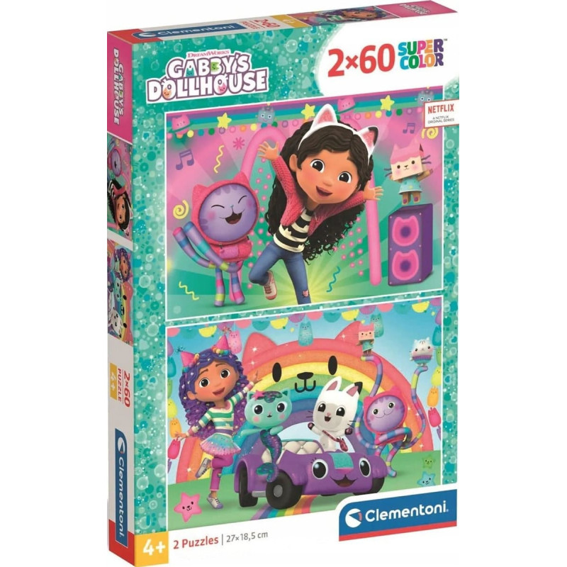 Clementoni puzle Gabby's Doll House 2025, 2x60 gab., 24819