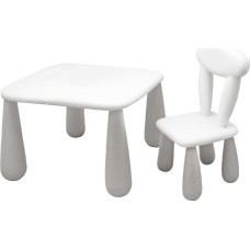Maltex SET LUNA Stolik dla dzieci + krzesełko biały/szary