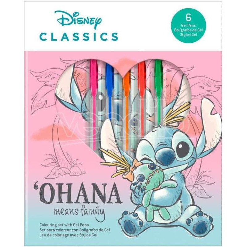Kids Euroswan - Akcesoria Licencyjne GEL PENS WITH ACTIVITY BOOKLET STITCH