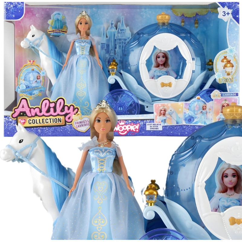 Woopie ROYAL Lalka Lodowa Księżniczka Lily i Magiczny Pow&oacute;z Karoca Akcesoria