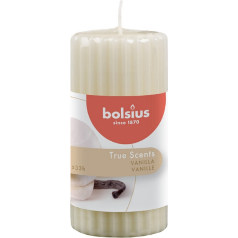 Bolsius Svece arom. cilindrs True Scents &Oslash;120x58mm vanilla