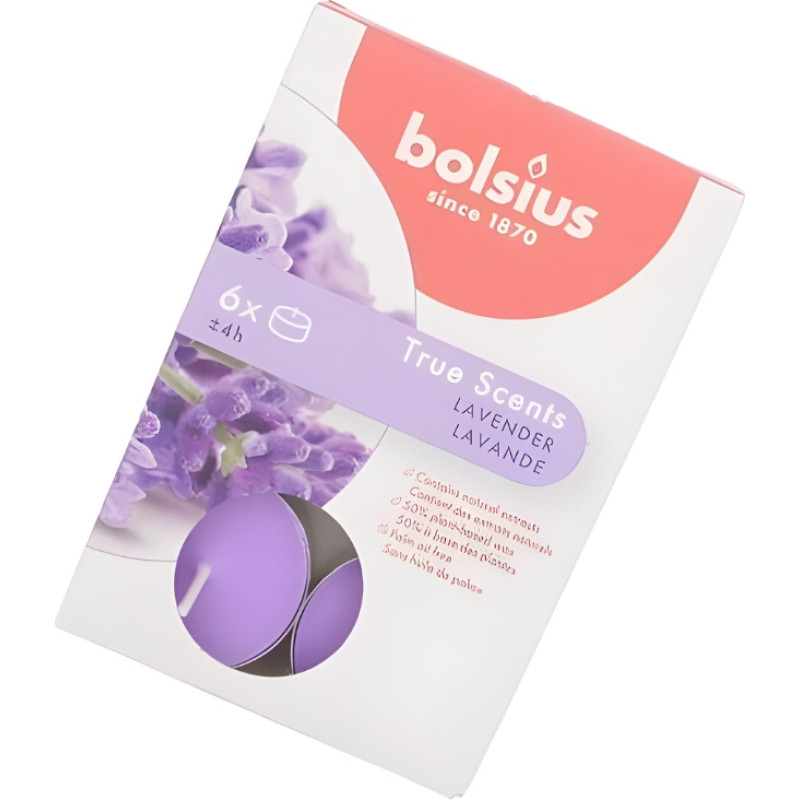 Bolsius Tējas sveces arom. 6 gab.True Scents lavender