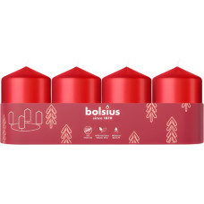 Bolsius Sveces cilindrs 4 gab. &Oslash;60x40mm sarkanas