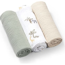 Babyono 828/04 SUPER SOFT CRUSHED MUSLIN DIAPERS GREEN