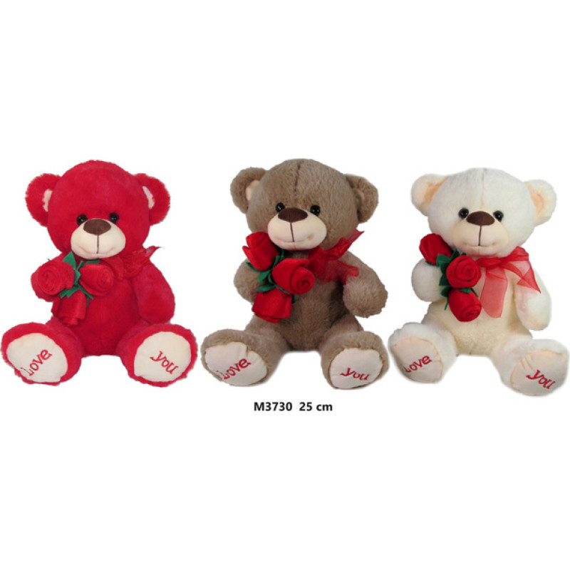 Sun-Day Lācis ar ziedu LOVE YOU 25 cm M3730