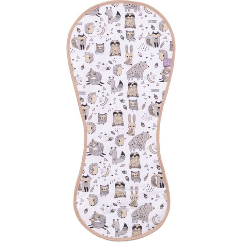 Infantilo Pretsviedrē&scaron;anas 3D ieliktnis autokrēslam BEIGE ANIMALS (1590)