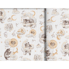 Minikid Autiņ&scaron; marles ANIMALS in the CLOUDS 70x80 cm