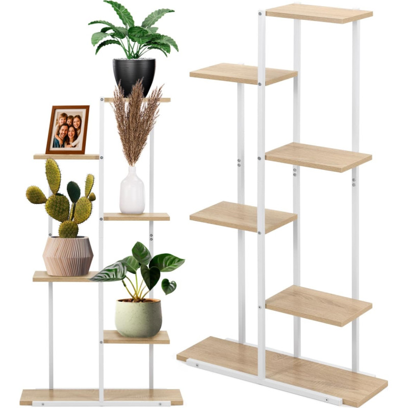 Springos Baltas metalinis vazonas 60x20x113 cm GA0212